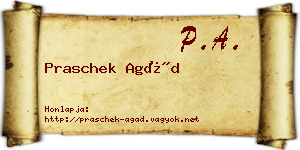 Praschek Agád névjegykártya